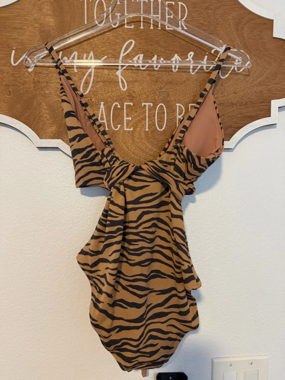 Aerie Tiger-Print Cutout One-Piece Swimsuit - Picture 6 of 8